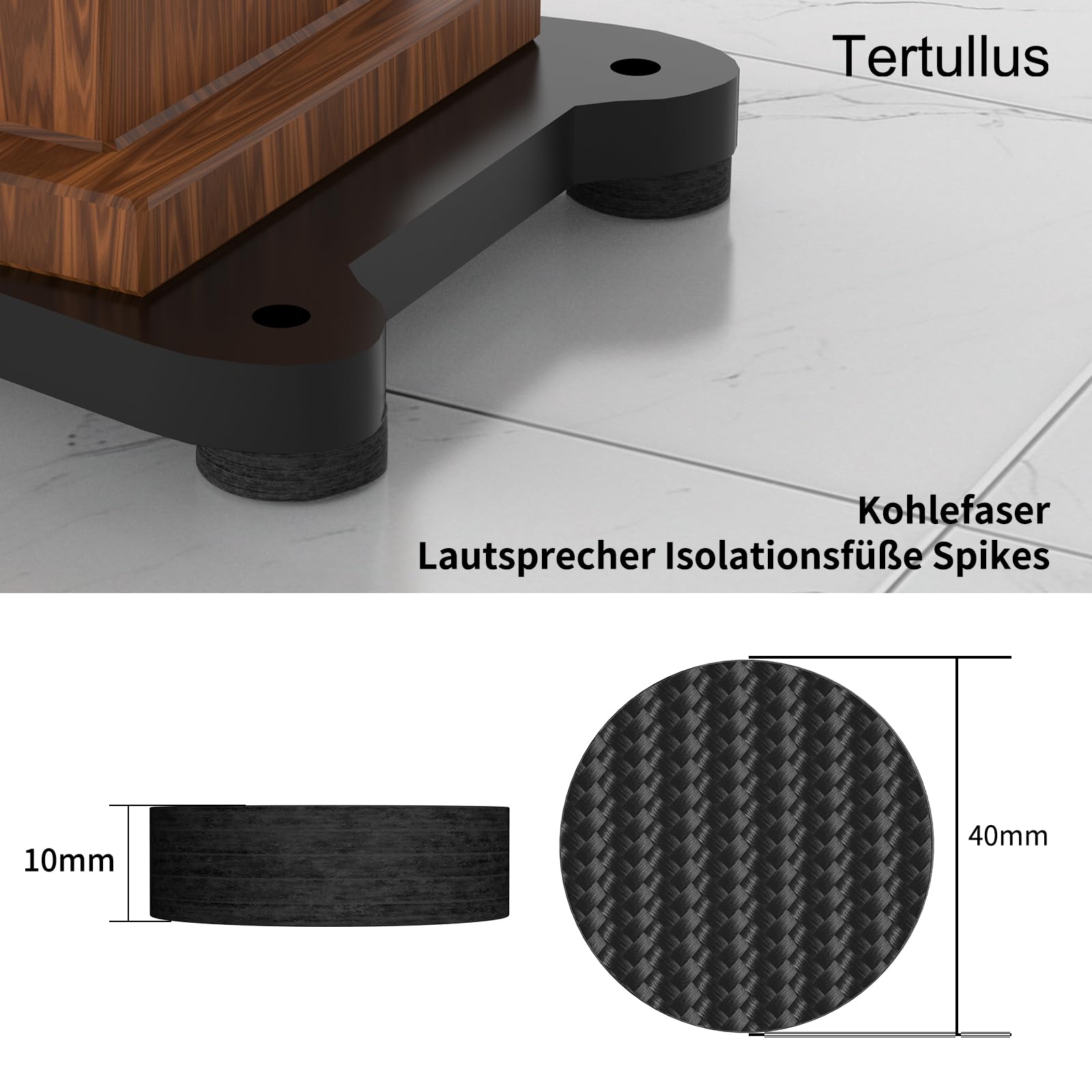 Tertullus Lot De 4 Absorbeurs De Haut-Parleurs Réglables En Alliage - Amortisseurs Vibrations Avec Pointes