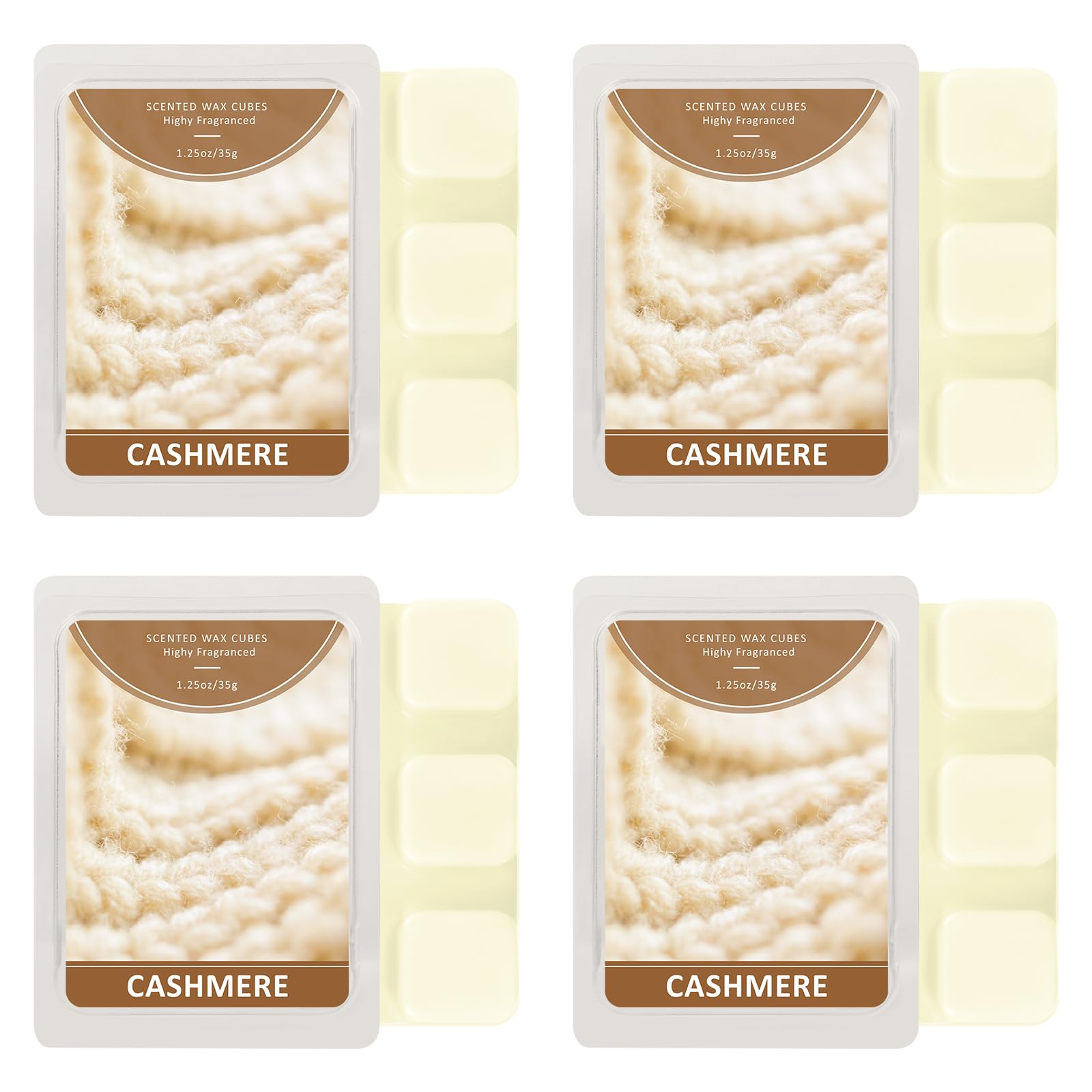 SCENTORINI Wax Melts, Cashmere Scent Soy Wax Cubes for Wax Warmer, 4 Pack