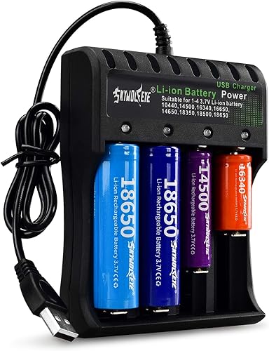 Cargador de batería 18650 para cargador recargable de iones de litio de 4 bahías y USB inteligente universal de 4 ranuras para 10440 14500 16340 disponible en Yaxa Guatemala