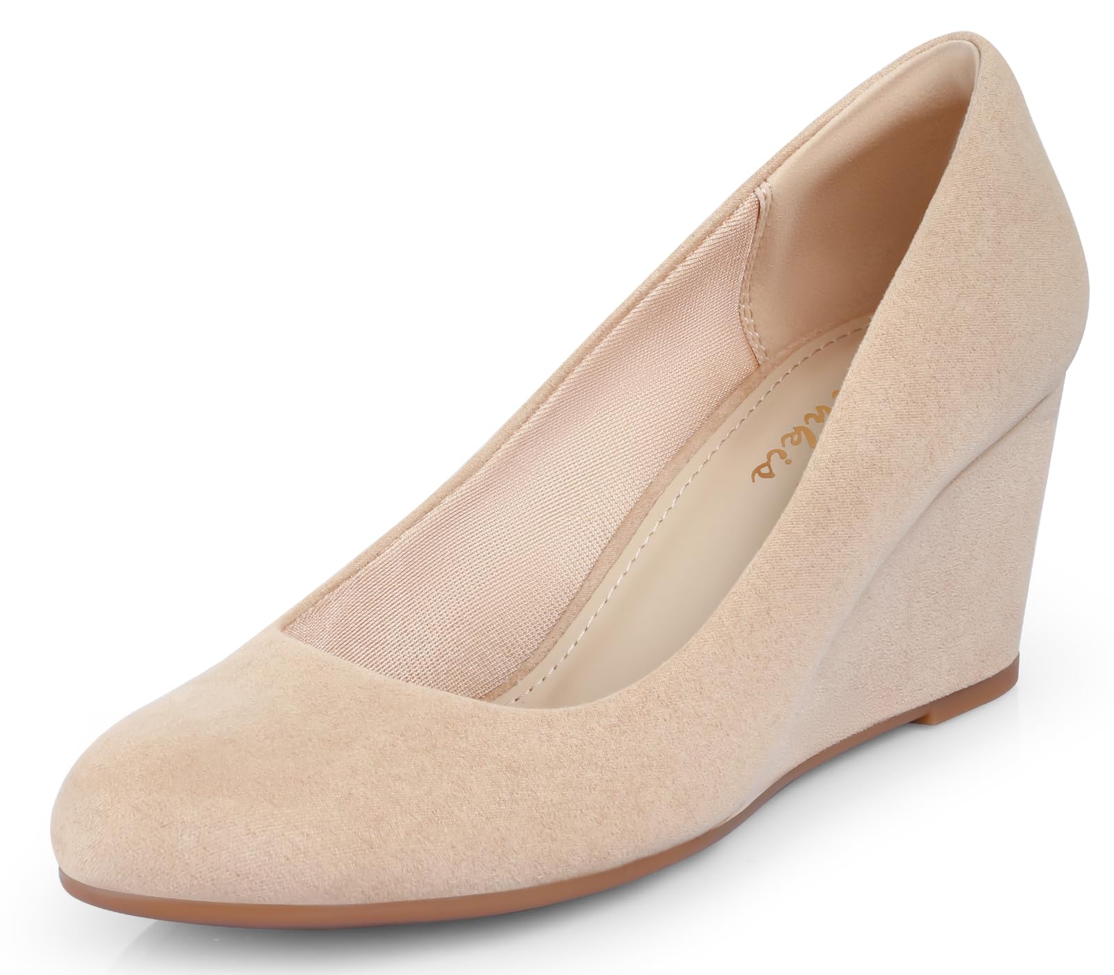 Ankis Closed Toe Wedges for Women, Black Nude Gold Silver Wedges Heels for Women Comfortable Medium Heel Wedges Work Pumps Shoes for Dressy Spring