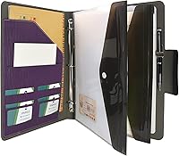 Vista 1 de Carpeta de 3 anillos con portapapeles de pizarra blanca y bolsa de documentos expandida, carpeta de anillos de padfolio organizador de negocios