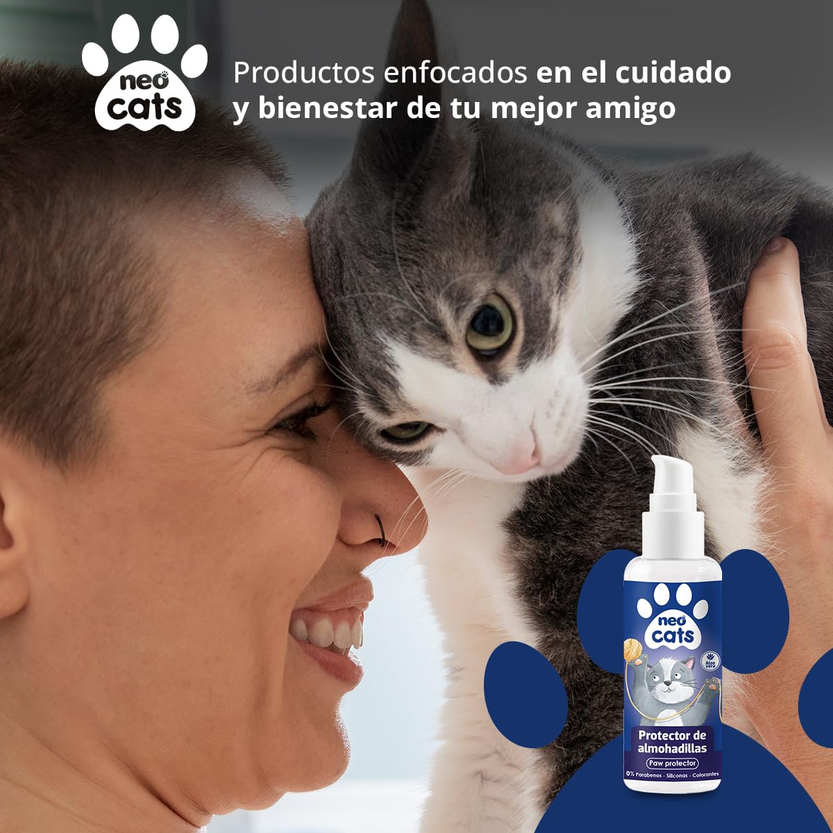 Gel Protector de Almohadillas para Gato con Aloe Vera - Previene Grietas y Heridas - Repara e Hidrata - Fórmula con pH Adaptado y Extracto Natural - 60 ml