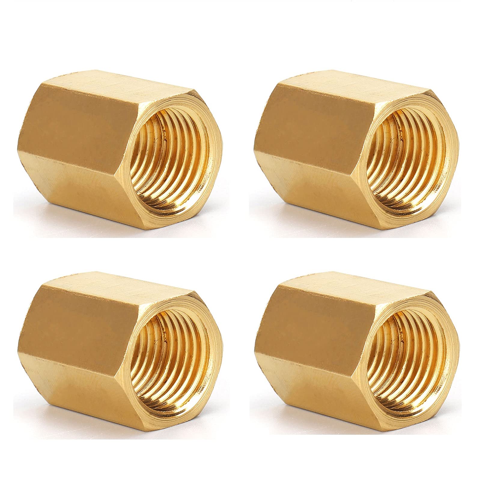 ACCESORIOS DE TUBERIA Acoplamiento de tubos de latón de acoplamiento hexagonal de manguera de cobre, 4pcs hilo femenino BSP Connetor rápido para gas de combustible de agua ( Color : 06 )