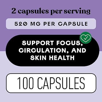 Organic Grape Seed Capsules 520mg, 100 Count Polyphenols & OPC Antioxidants