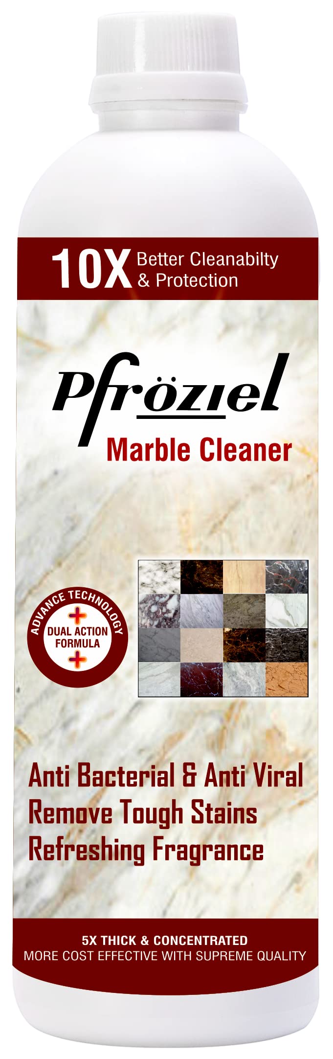 Pfroziel Marble Floor Cleaner Liquid / Shampoo (450ML) antibacterial I 99.9% fights with germs I plant based organic Marble cleaner with refreshing fragrance I Remove tough stain (B09W9Z362S) Amazon Price History, Amazon Price Tracker