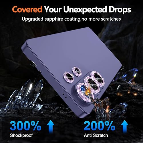 Vista 415 de para Samsung Galaxy Z Flip 7 Protector de Lente de Cámara, Cubierta de Lente de Vidrio Templado con Anillo de Metal Individual, [Fuerte Adhesión] 1