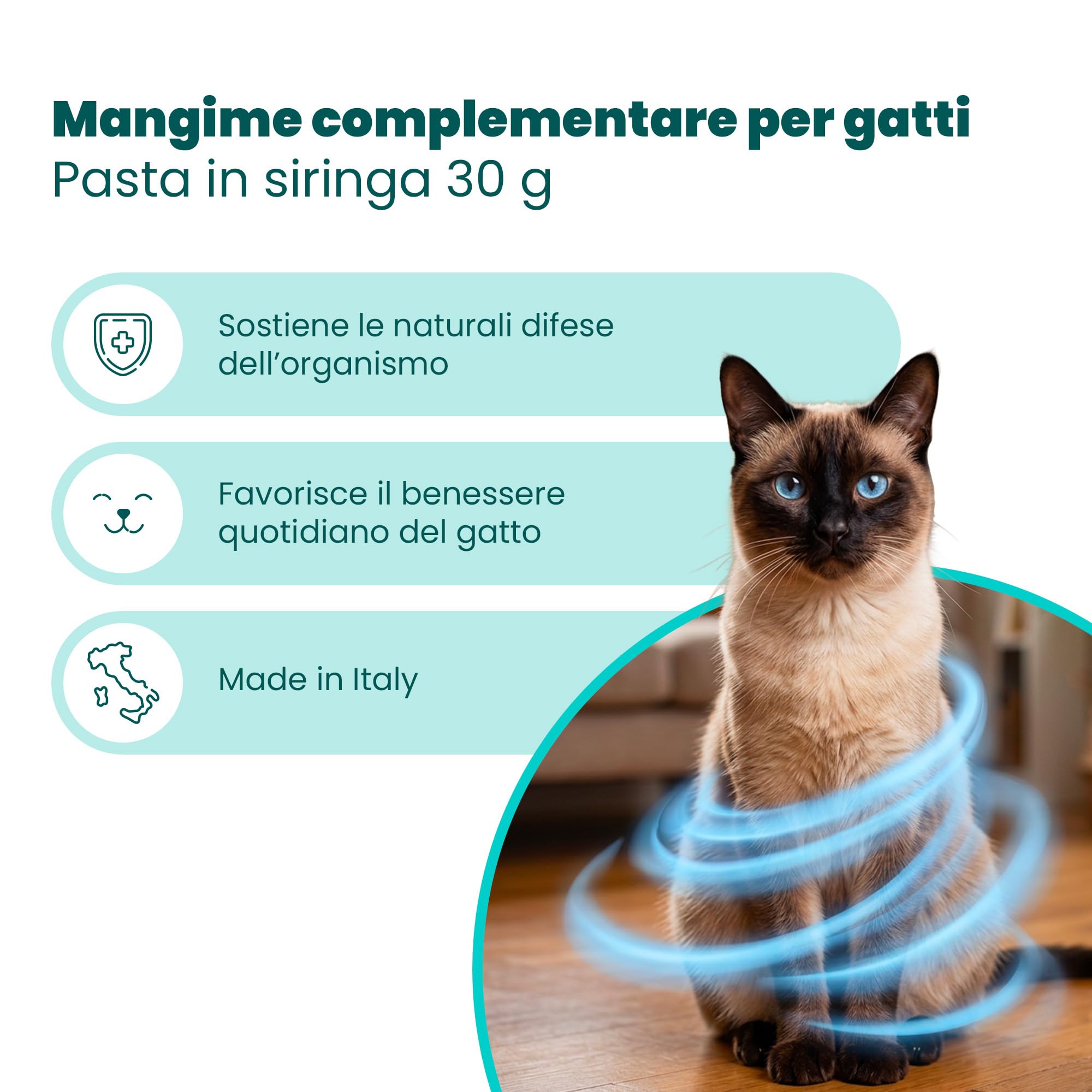 CAMON | HELP-TH1 Pasta in Siringa, Alimento Complementare per Sostenere le Difese Immunitarie di Gatti, 30g