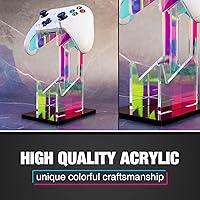 Vista 4 de NiHome Soporte Universal de Acrílico Iridiscente de 2 Niveles para Controlador de Juegos y Auriculares para PS5 Xbox ONE Switch Soporte Colorido