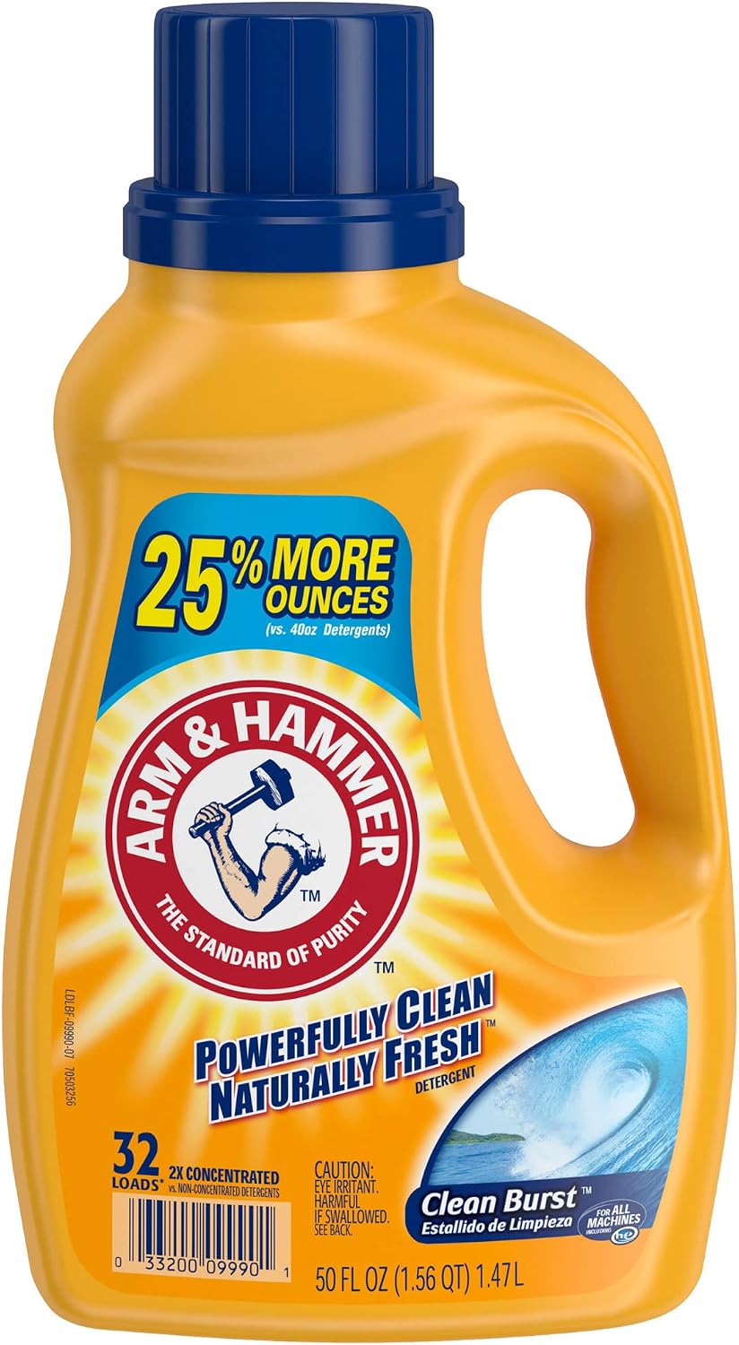 Arm & Hammer Liquid Laundry, Clean Burst Dual He, 50 Fluid Ounce