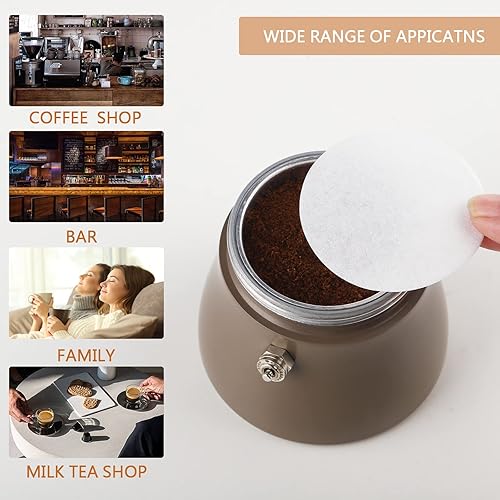Miniatura 2 de Bincoo Safe Moka Pot - Filtros de café de papel, 100 piezas de papel de filtro de café n. 6 por juego, filtro de repuesto, filtros de café clásicos