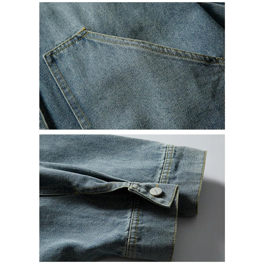 NYSDM Jesień Proste Solidne Old School Pocket Męskie Kurtki Dżinsowe Unisex Kobiety Jean Płaszcze Casual Retro Vintage Trendy Varsity