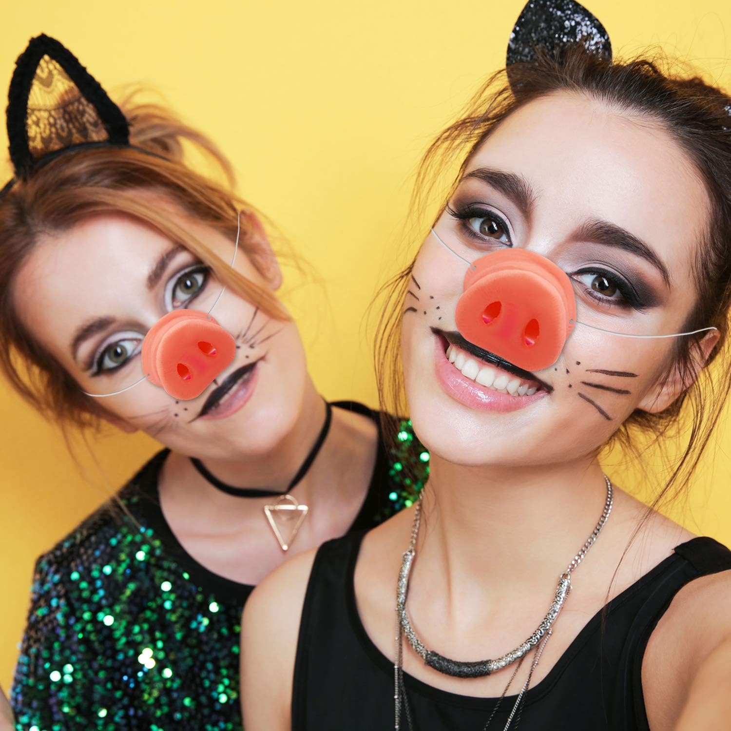 12 Pack Halloween Pig Nose Pig Snout Costume Cosplay Pig Nose with Elastic Band for Halloween Party Supplies - Image 6