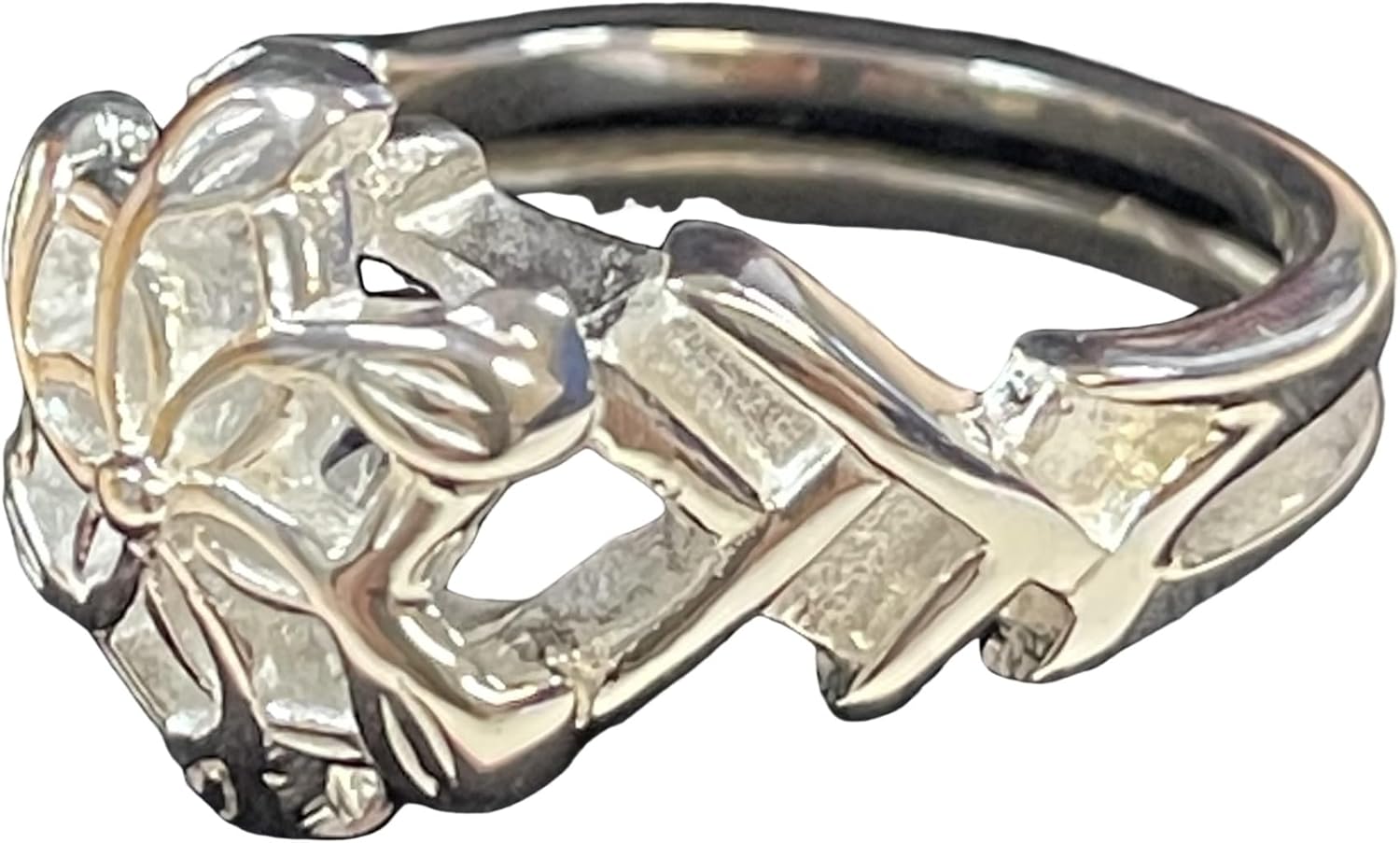 Costumeteers Galadriel Ring of Adamant Nenya Water Lotr Stainless Steel Band