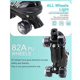 Sowume Adjustable Roller Skates for Boys and Kids, All 8 Wheels of Boy\'s Skates Shine, Safe and Fun Illuminating for Kids