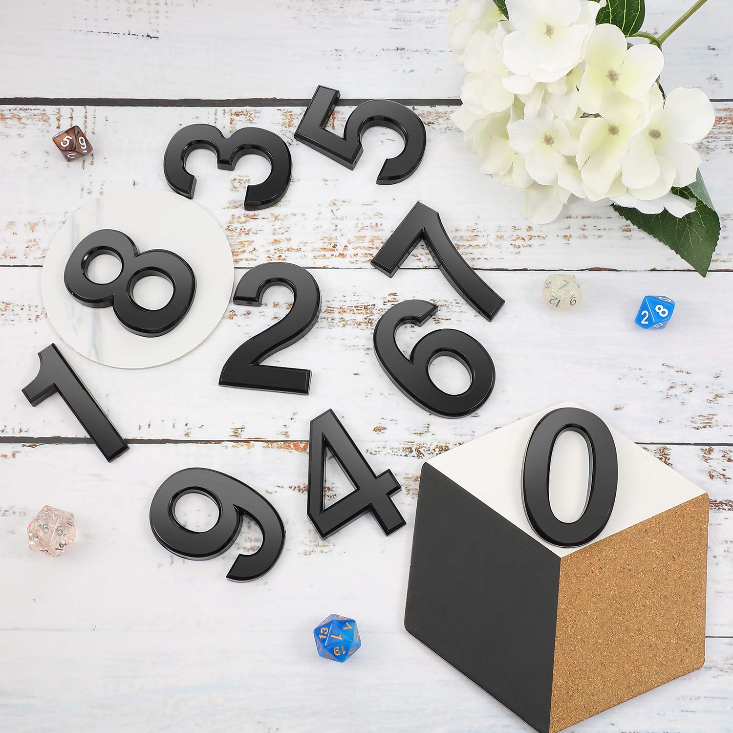 10 Pezzi 2,75 Pollici Autoadesivo Numeri di Porta Casa Numeri di Cassetta Postale Numeri di Indirizzo di Strada per Segni delle Cassette Postali, da 0 a 9 (Nero)