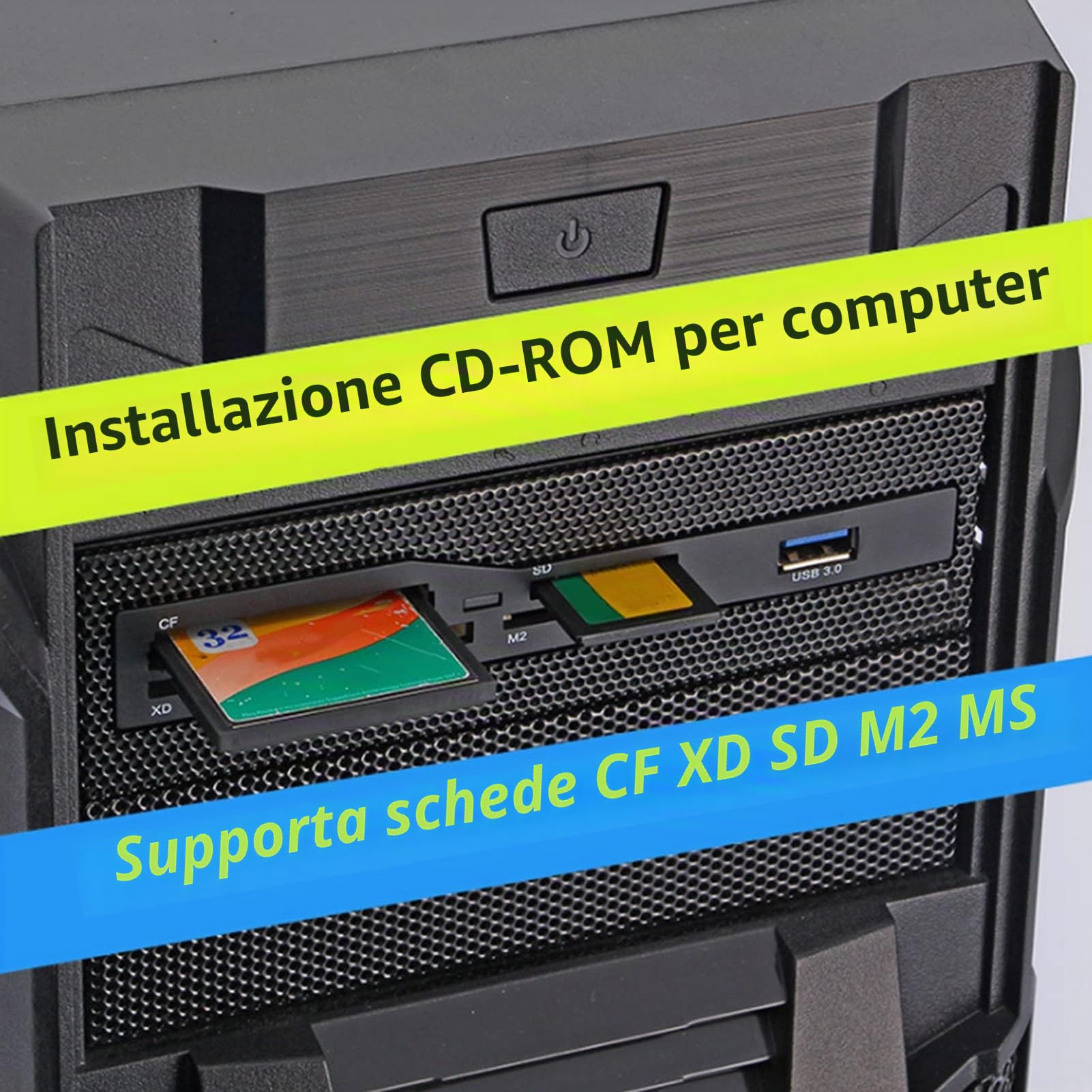 Lettore di Schede Interno Multifunzione Sashboard PC Pannello Frontale Lettore di Schede SD e porta USB 3.0 Super Speed + SD/MS/XD / M2 / CF/TF