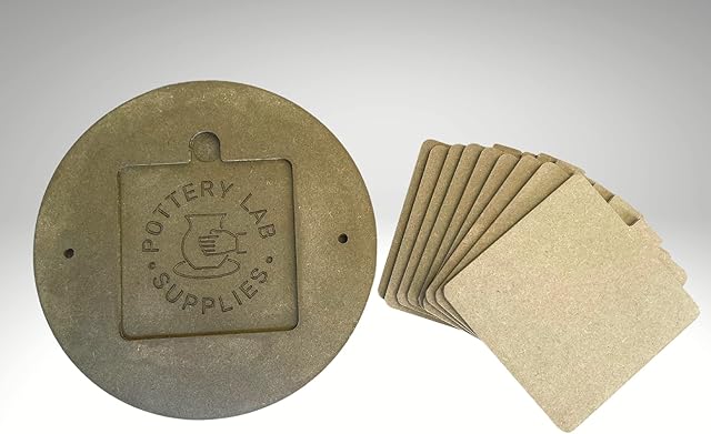 Clay Pottery Bat and 10 x Reusable Polyurethane-Coated Inserts for Throwing Wheel, Green