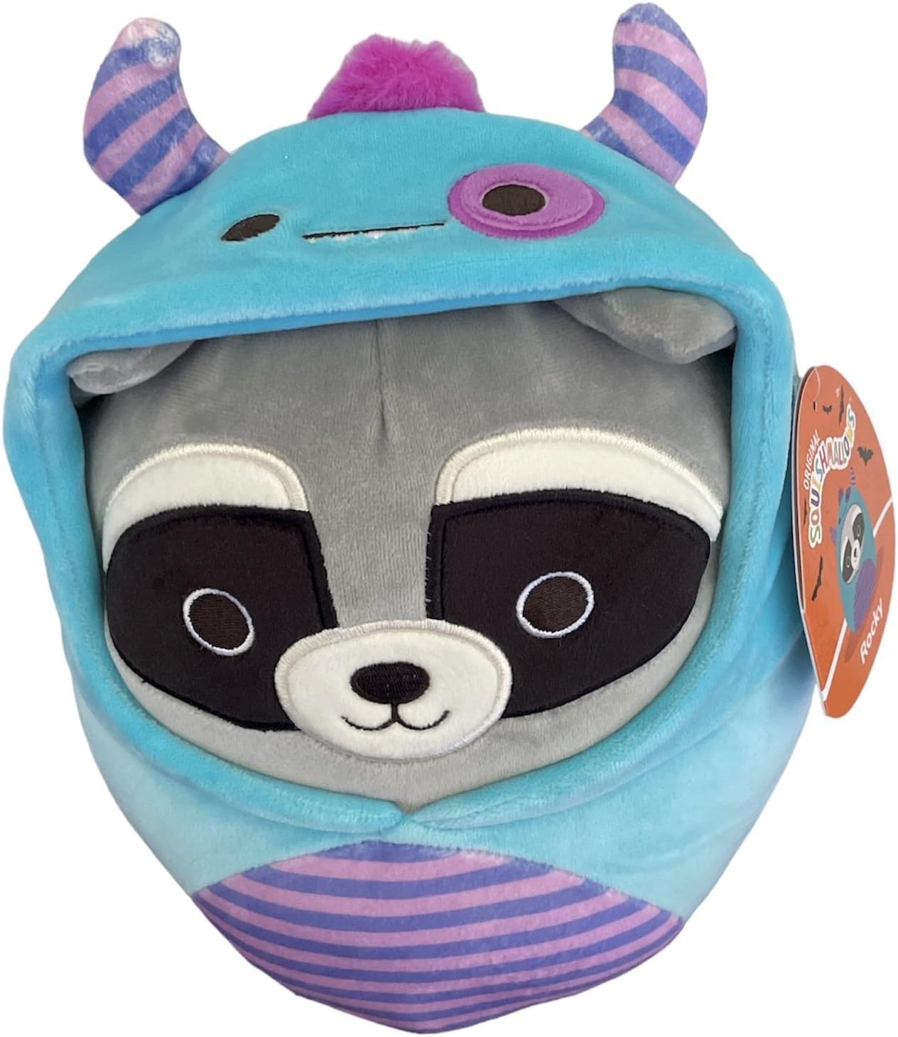 Squishmallow 8" Halloween Rocky The Raccoon in Blue Monster Costume Plush - Officially Licensed Kellytoy Plush - Collectible Soft & Squishy - Stuffed Animal Toy - Gift for Kids, Girls & Boys - 8 Inch