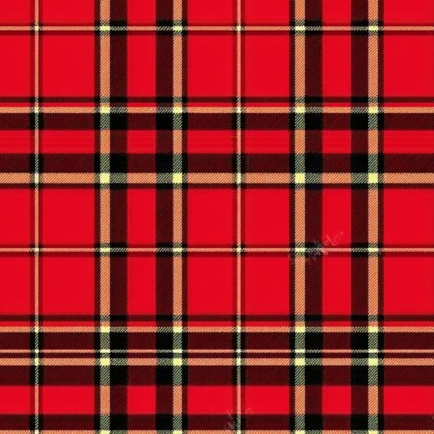 DERUINVAIO Self Adhesive Feature Removable Red Black Tartan Plaid Yellow Beige Peel and Stick Vinyl Wallpaper Roll, Sticky Lining Paper for Bedroom, Living Room, Kitchen Walls