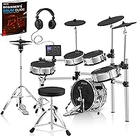 AKLOT B-CORE543 Acoustic-Style Electric Drum Set: 16" Wooden Bass, 12" Snare, Triple-Zone Ride, Full Mesh Pads, 460 Sounds, USB MIDI, Throne & Sticks