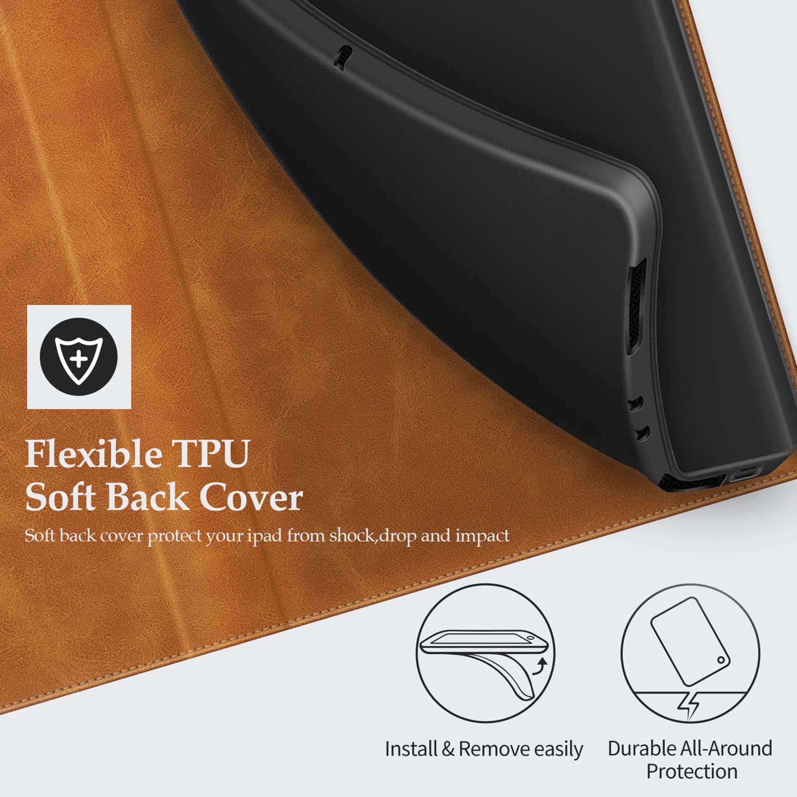 Custodia in Pelle Compatibile con Samsung Galaxy Tab Active 4 Pro LTE 5G 10.1 2022 Custodia Protettiva con Guscio Interno in TPU Silicone, Supporto Integrato(Blu)