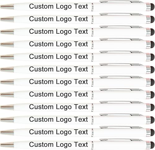 Bolígrafos personalizados con nombre, icono, logotipo, texto, bolígrafo personalizado con lápiz capacitivo para iglesia de negocios, 100 unidades,