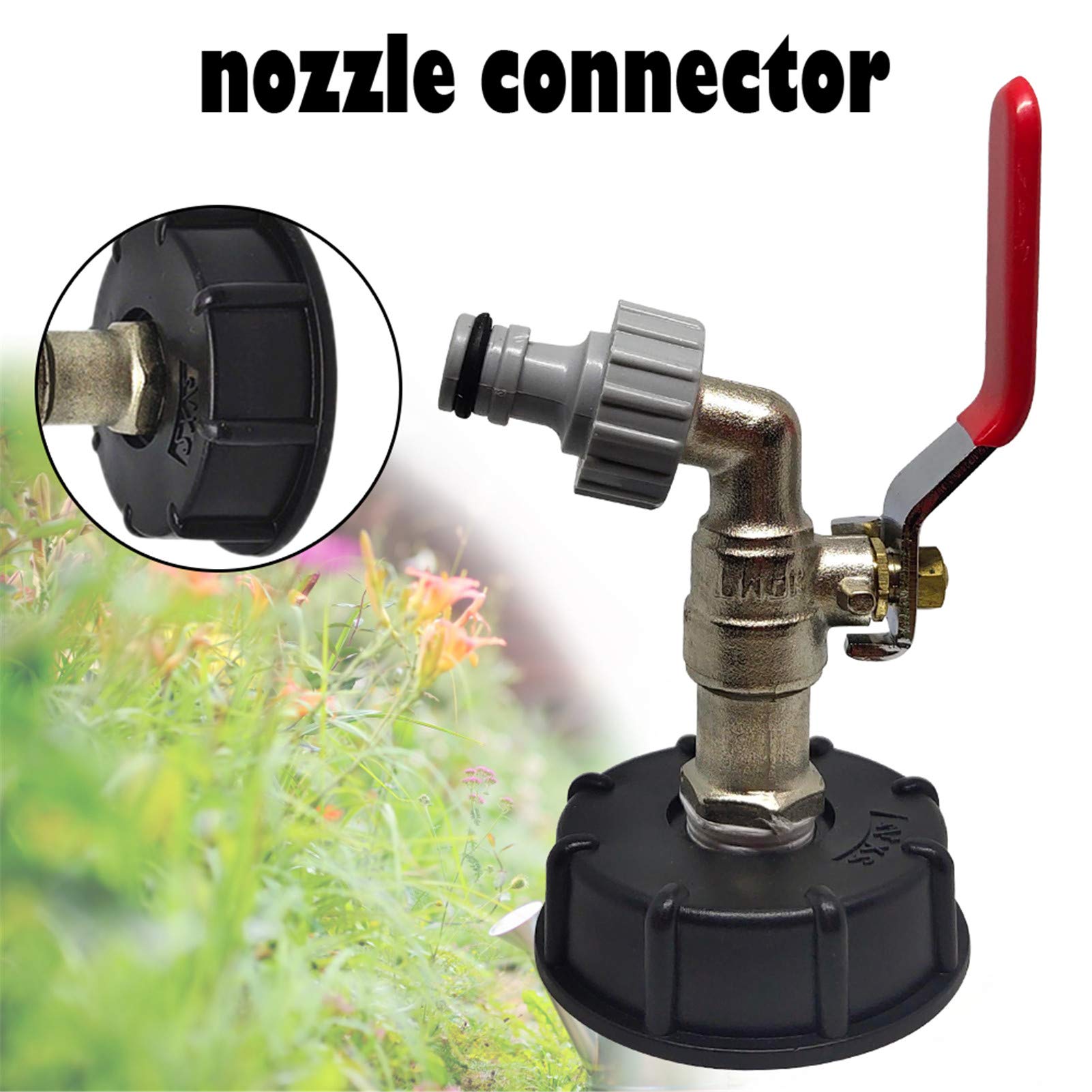 Rubinetto vasca da 1000 l, rubinetti da giardino, adattatore per scatola di conservazione dell'acqua IBC 1/2 pollici, adattatore rubinetto tubo irrigazione, per serbatoio di carburante