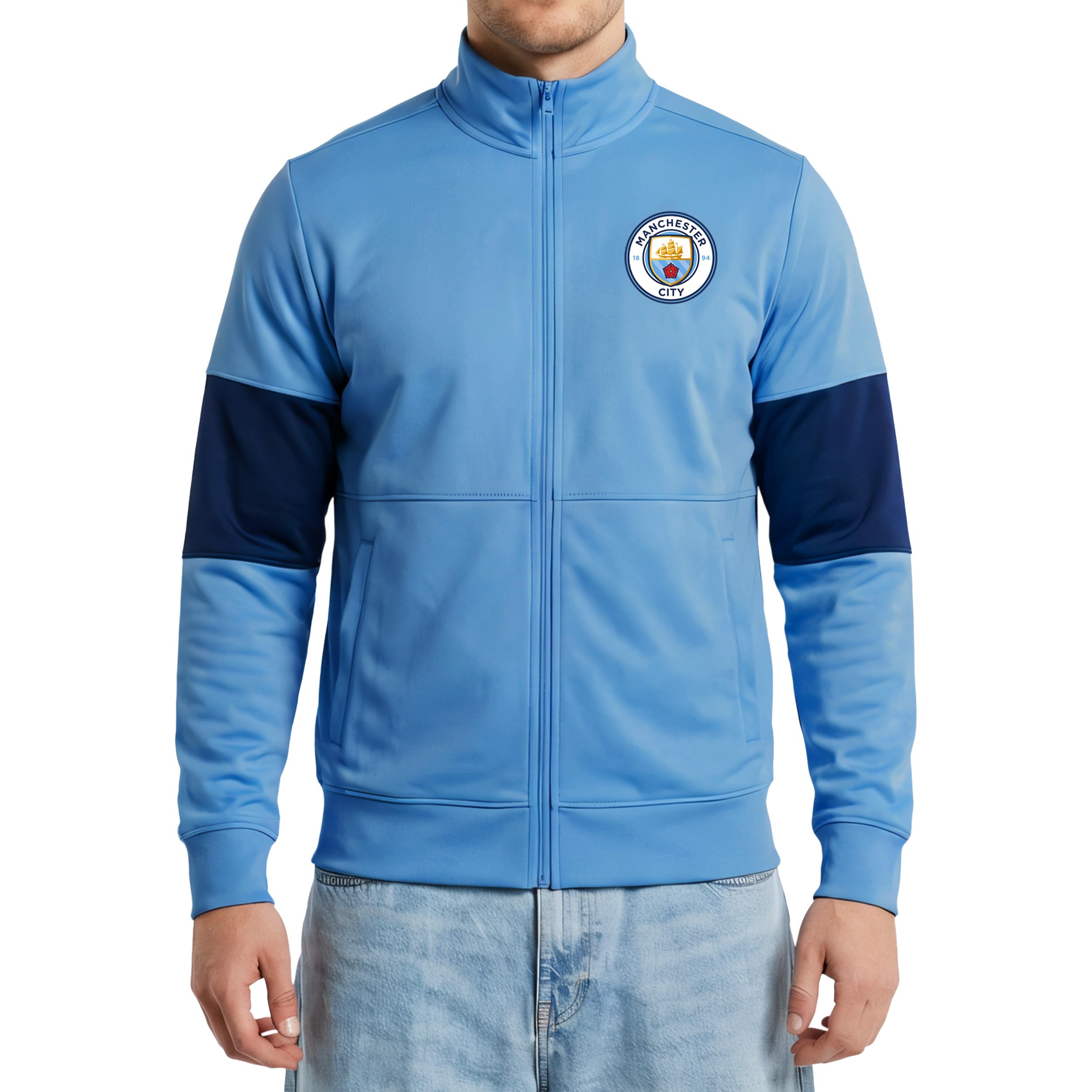 Icon Sports Officially Licensed Manchester City FC Soccer Track Jacket - Unisex Adult