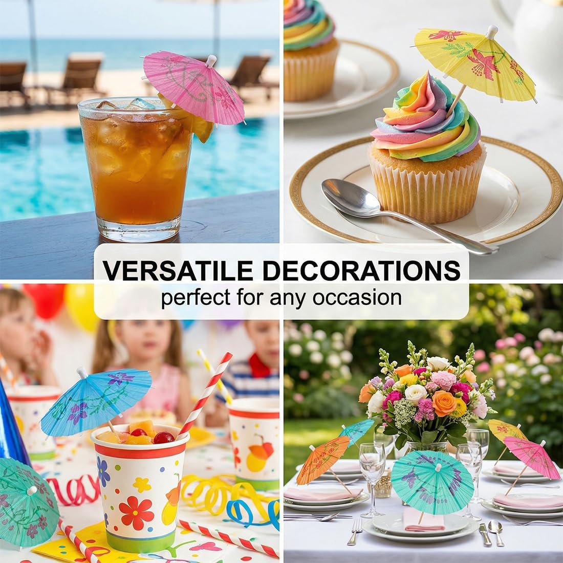 Ombrellini Cocktail 50 Pezzi di Carta Colorati | Decorazioni Drink Tropicali per Feste Estive, Bar & Eventi a Tema Spiaggia