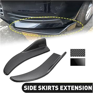Car Bumper Front Lip Splitter Spoiler For BMW 1 Pair Universal Black/Car Carbon Fiber Screen Bumper Spoiler Front Lip Anti-Collision(Black)