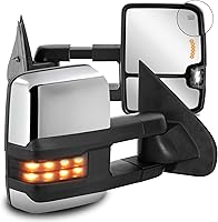 EVERESTWAY Chrome Power Heated Towing Mirrors for 2003-2006 Chevy Silverado GMC Sierra w/ Turn Signal Arrow Lights - Pair