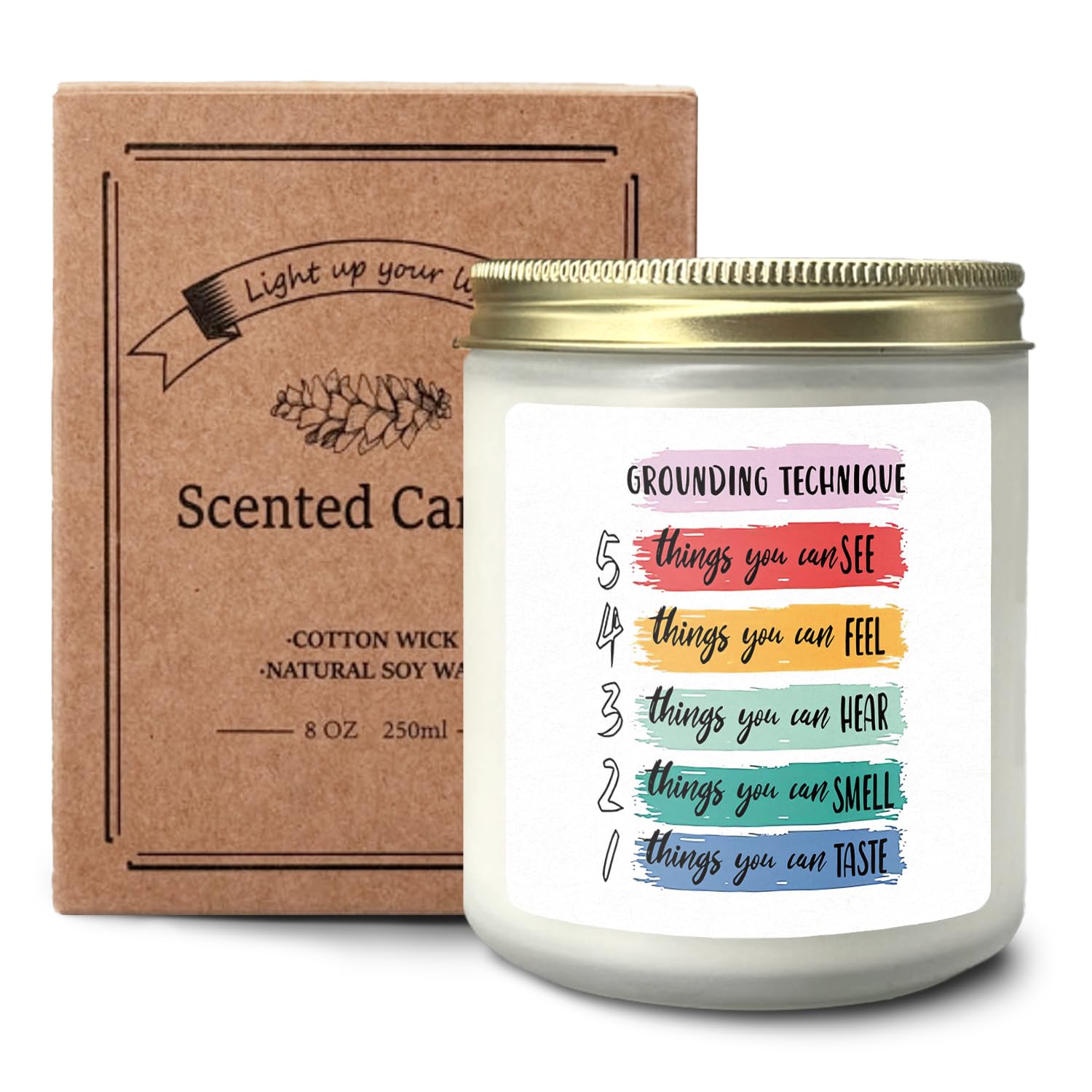 Mental Health Gifts, Mental Health Gifts for Women - Grounding Technique Cedar Scented Candles, Gifts for Mental Health Therapists, Mental Health Counselor Gifts, Mental Health Office Decor