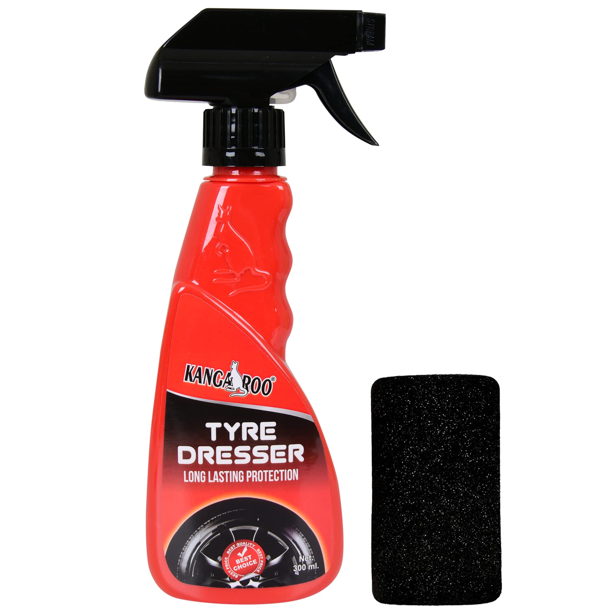KANGAROO Premium Tyre Dresser (Polish, Shiner) 300 Ml With Foam Applicator, Black-image-11