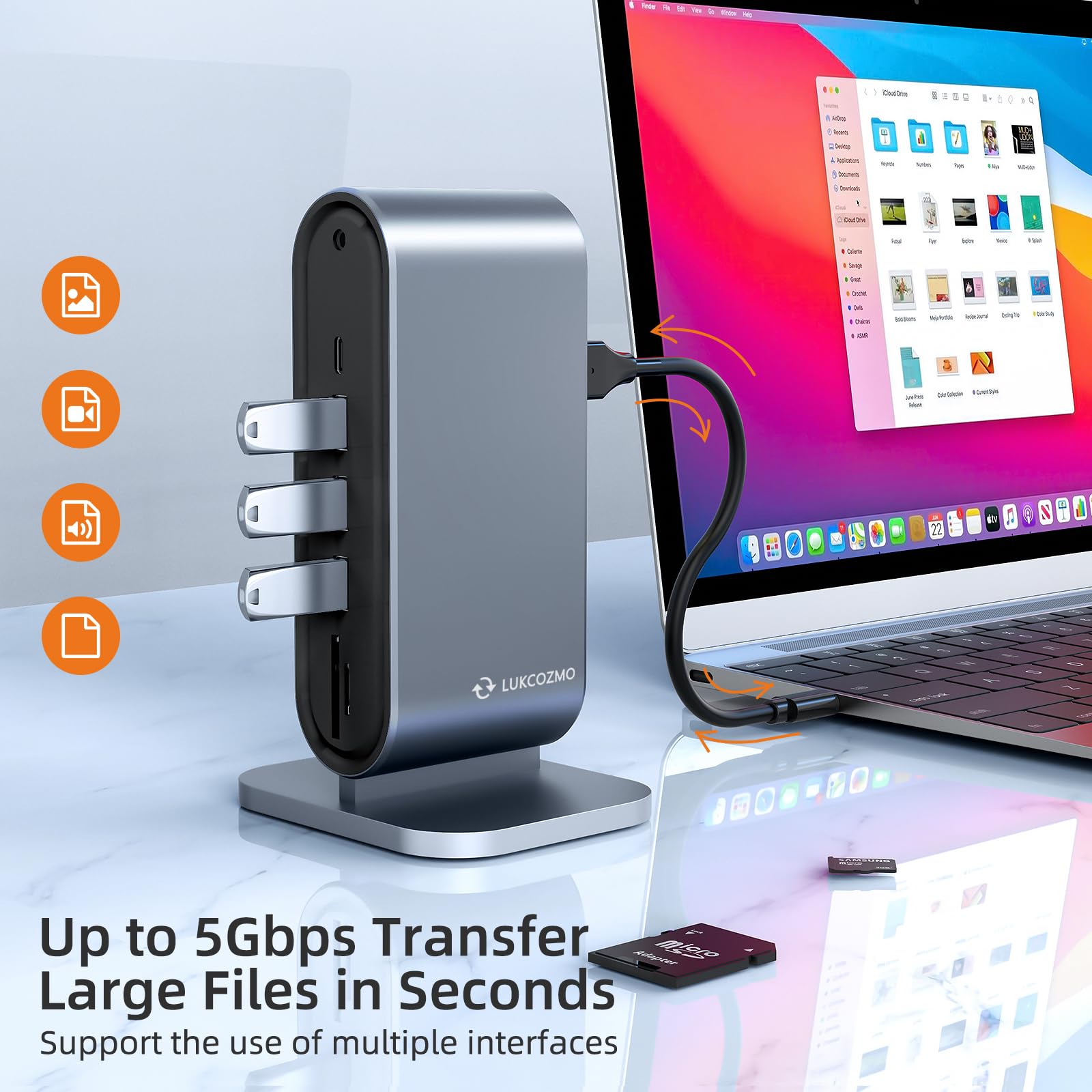 Stacja dokująca 12 w 1 USB-C z potrójnym monitorem z ładowaniem 100 W, kompatybilna z systemami Windows, Mac i Chrome z Thunderbolt lub USB-C (3 x HDMI, 1 x USB-C, 4X USB, Ethernet, czytnik kart SD)