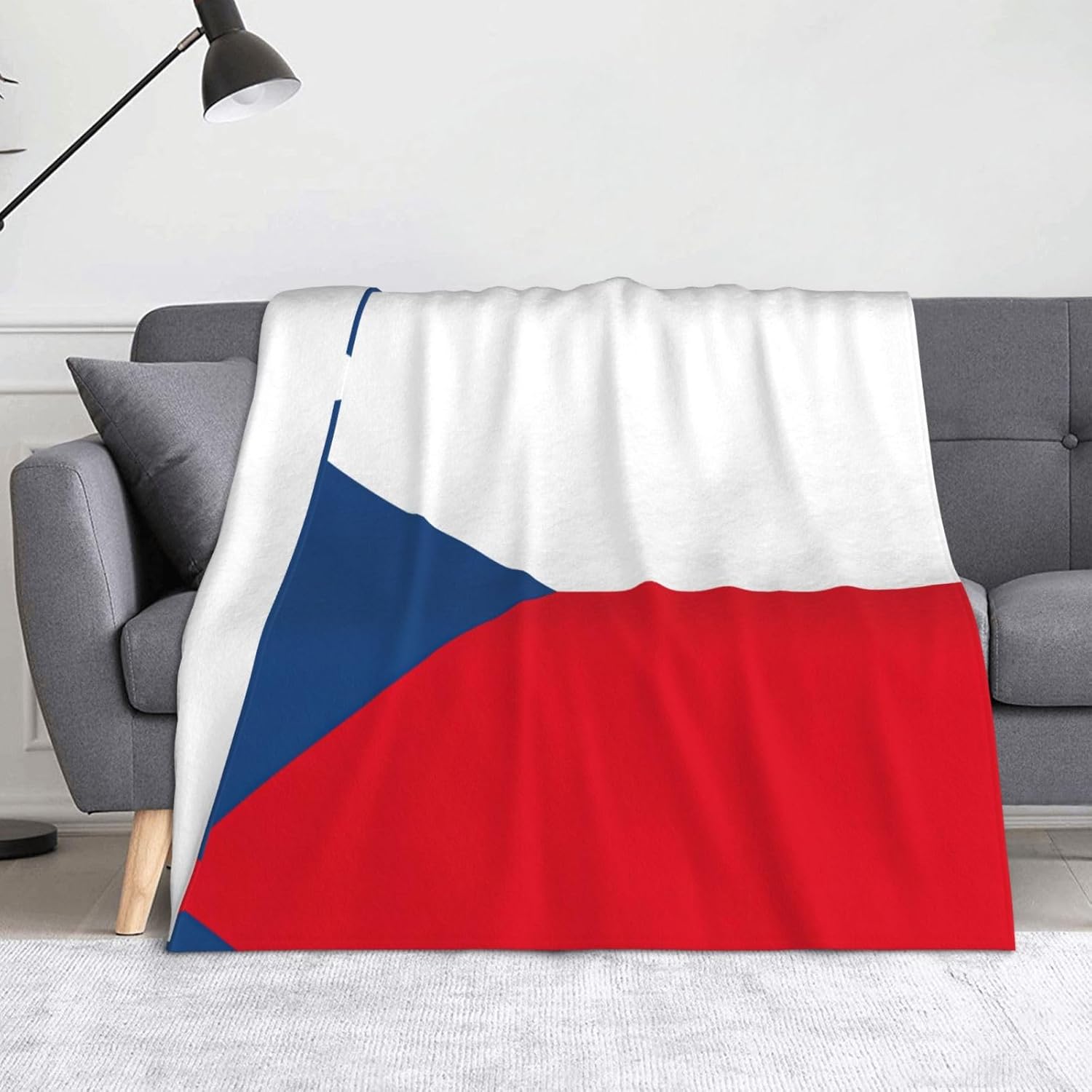 Flag of The Czech Republic Print Cozy Soft Blankets Warm 50x60 in Lightweight Blanket for Camping Travel