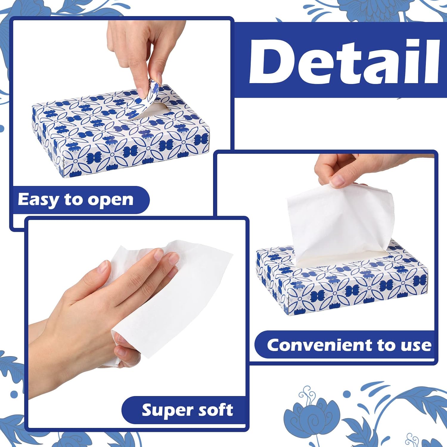 Yinder 24 Pcs Small Tissue Cube Box for Car, 2 Ply 960 Sheets, Retro image 4