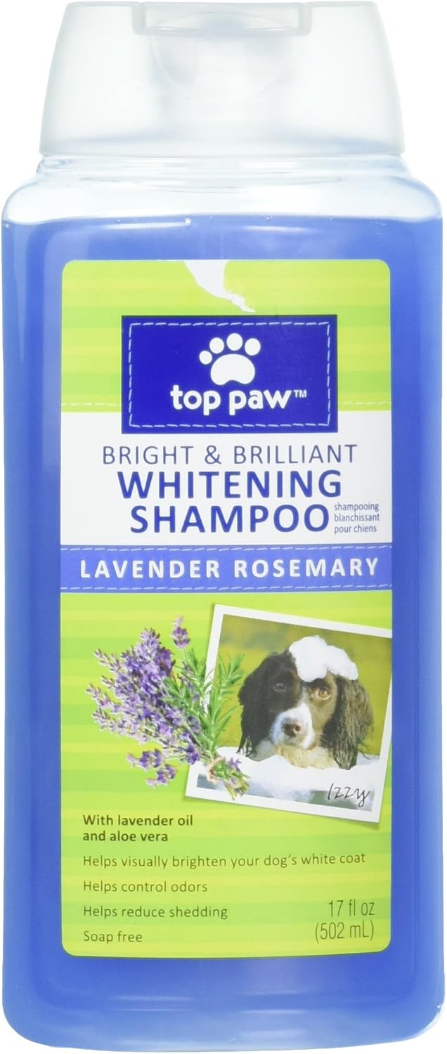 Top Paw Bright & Brilliant Whitening Dog Shampoo - Lavender Rosemary Scent - 17 Fl Oz