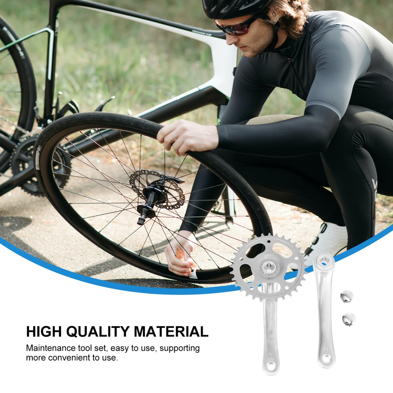 Toddmomy Guarnitura Mountain Bike Singola Alluminio Resistente Kit Pedivella Sostitutiva per Biciclette velocità Singola Facile da Installare e Durevole Accessori Compatibili per