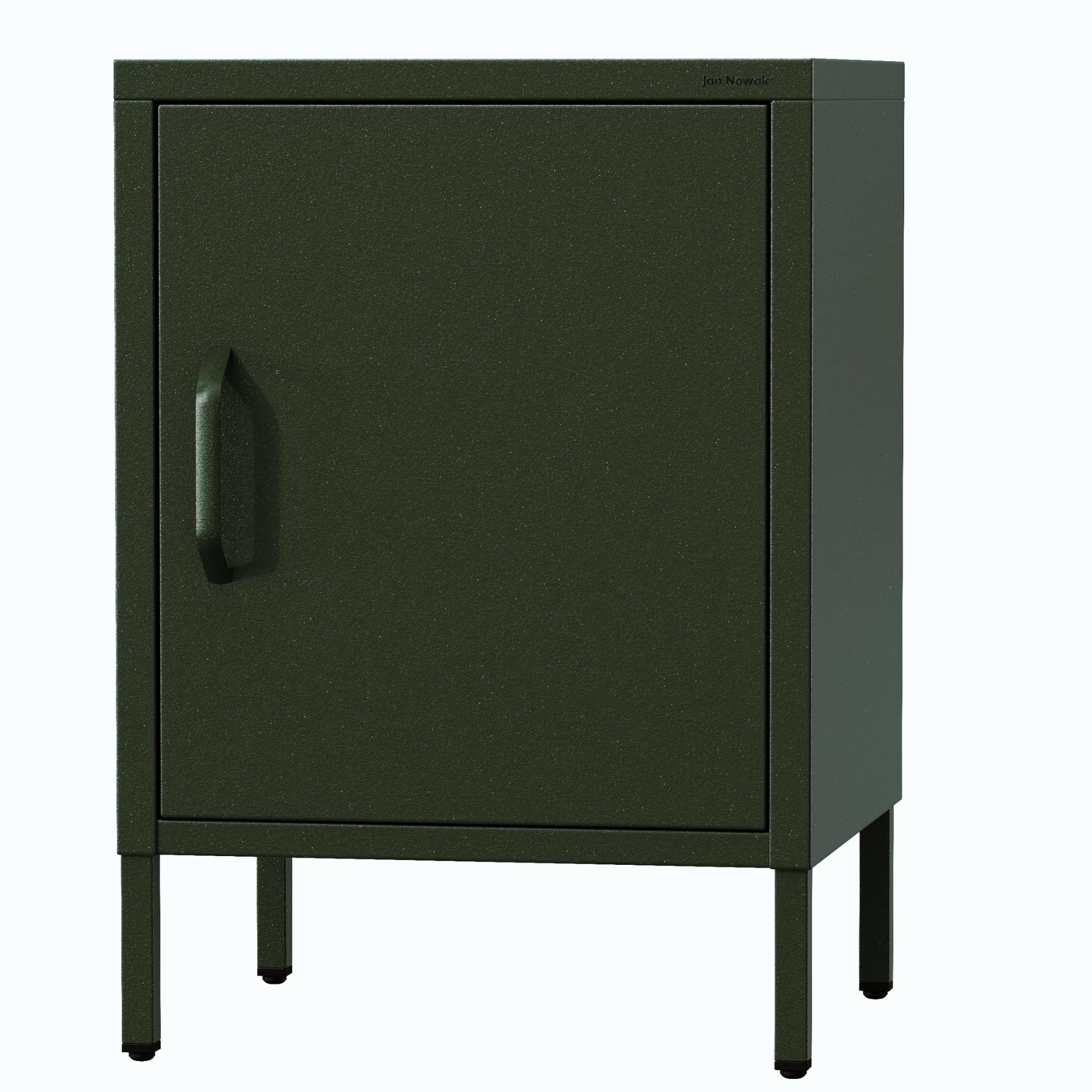 Jan Nowak Comodino Camera da Letto in Metallo - MIA | Comodino Piccolo Scintillante con 1 Ripiano Regolabile | Armadietto Moderno, Stile Industriale | 42,4 x 59,5 x 40 cm | Verde Scuro