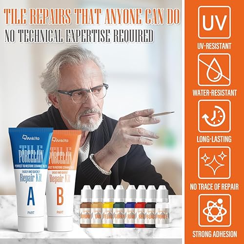 Miniatura 5 de Ankita Kit de reparación de azulejos de cerámica (combinación de color), kit de reparación de fregadero de porcelana con adherencia súper fuerte,