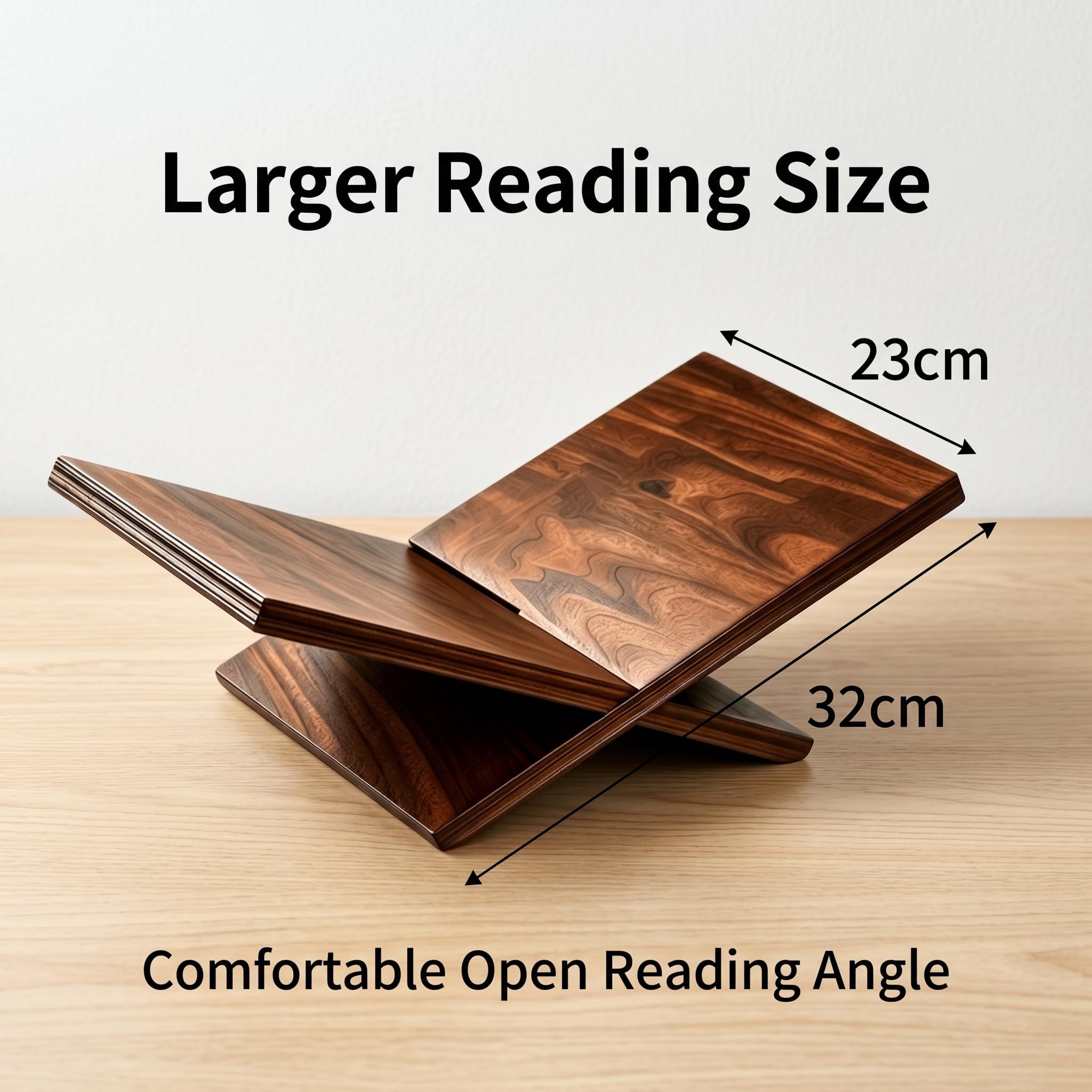Support Livre Ouvert en Bois Massif, Porte Livre Bois, Pupitre de Lecture pour Coran, Bible, Porte Coran, Pupitre Musique pour Partitions, Magazines, Support de Livre de Cuisine, Marron, Cadeau