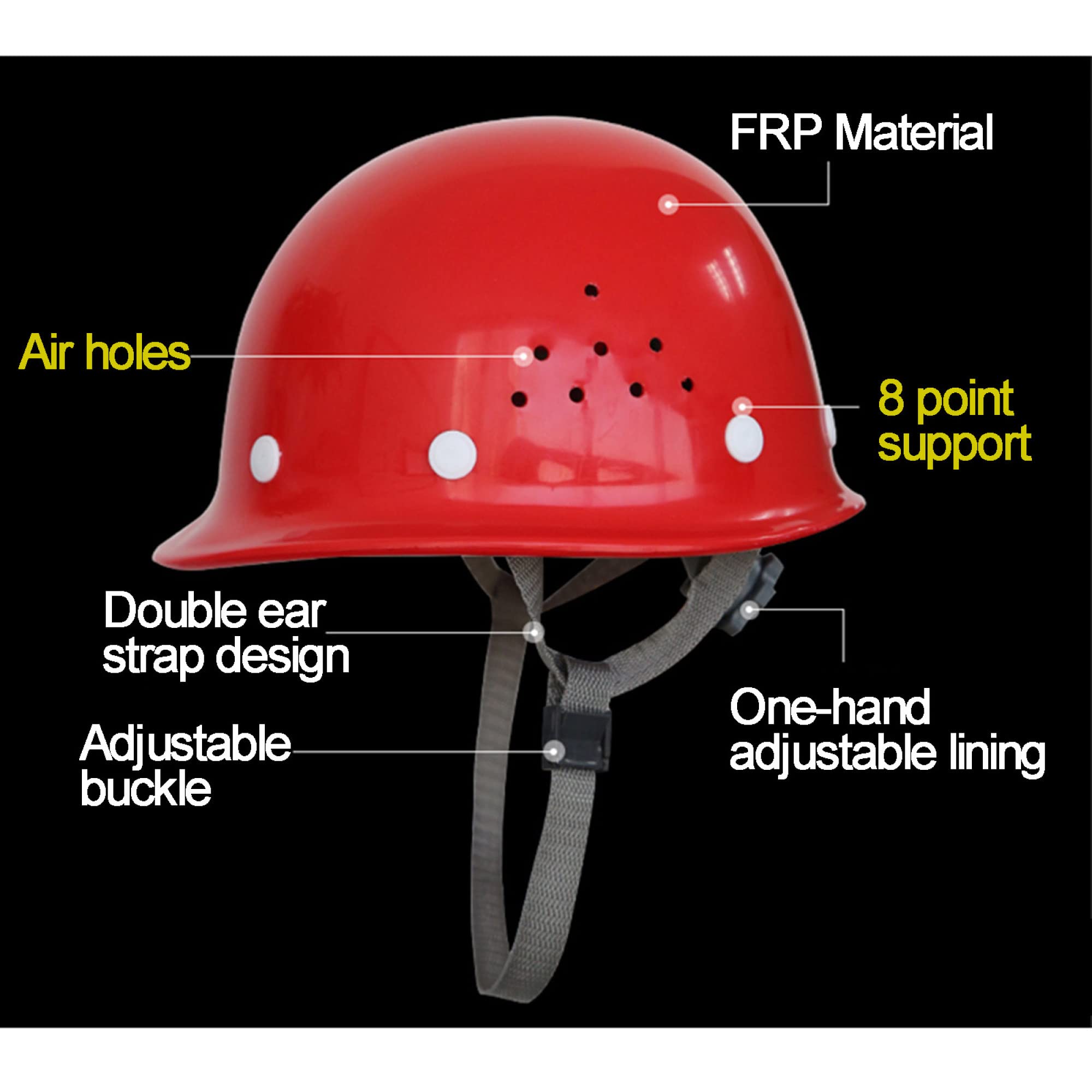 Sicherheitshelm Harter Hut Sicherheitshelm BAU Arbeiter Helm Belüftete Twist Lock Rad Ratsche Und Schweißband Industrial Riding Cap/Yellow/Frp Material
