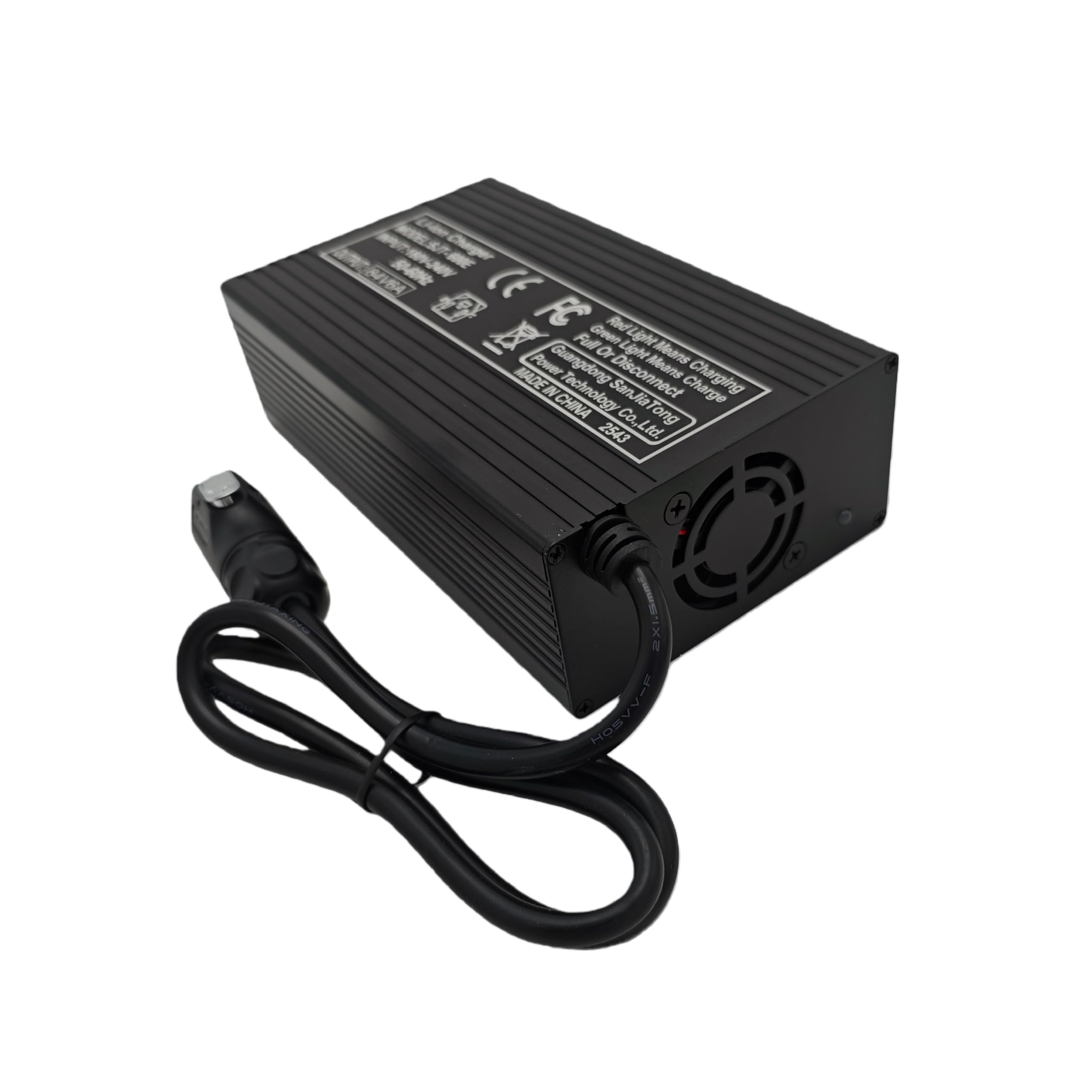 Chargeur de Batterie Li-ION 84V 6A / 10A, Boîtier en Aluminium sûr et Durable, Adapté au Chargeur Intelligent de Batterie au Lithium 20S 72V, avec Prise Mâle Linko P-20 (6A)