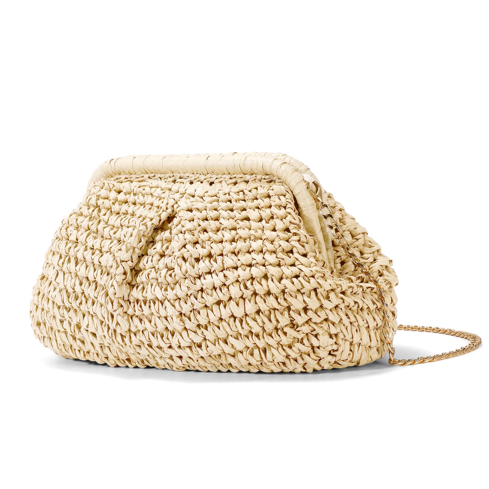 Straw Bag Beach Purse Summer Purses for Women Vacation Handbags Woven Crossbody Bags Straw Shoulder Bag