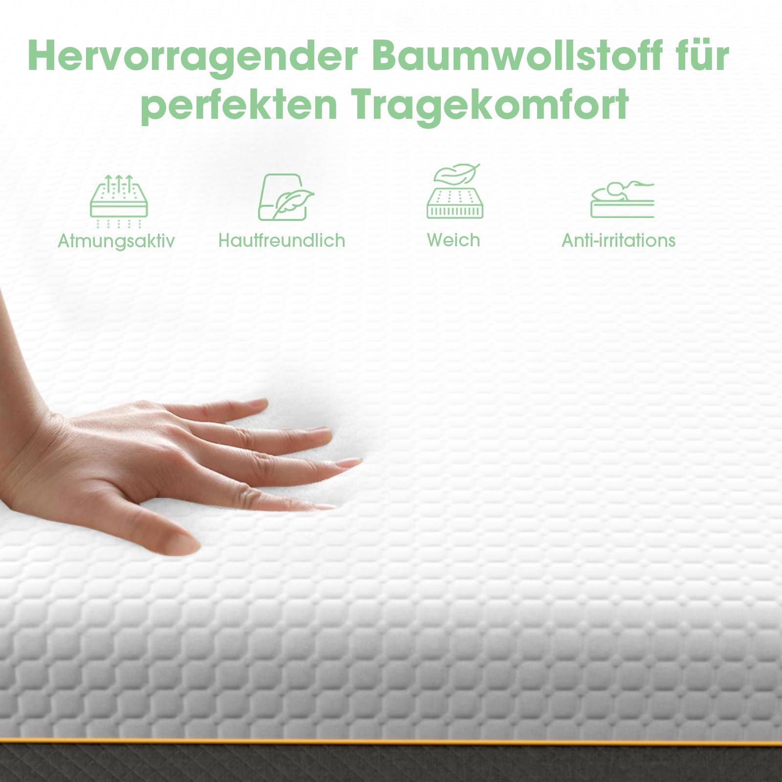 wowttrelax Matratze 90x200cm, Höhe 20cm, Gel Memory Schaum Kaltschaum | Härtegrad und hoher Rückprall, Atmungsaktiver Stoff, Antibakteriell und staubdicht, Langlebig, Öko-Tex Zertifiziert