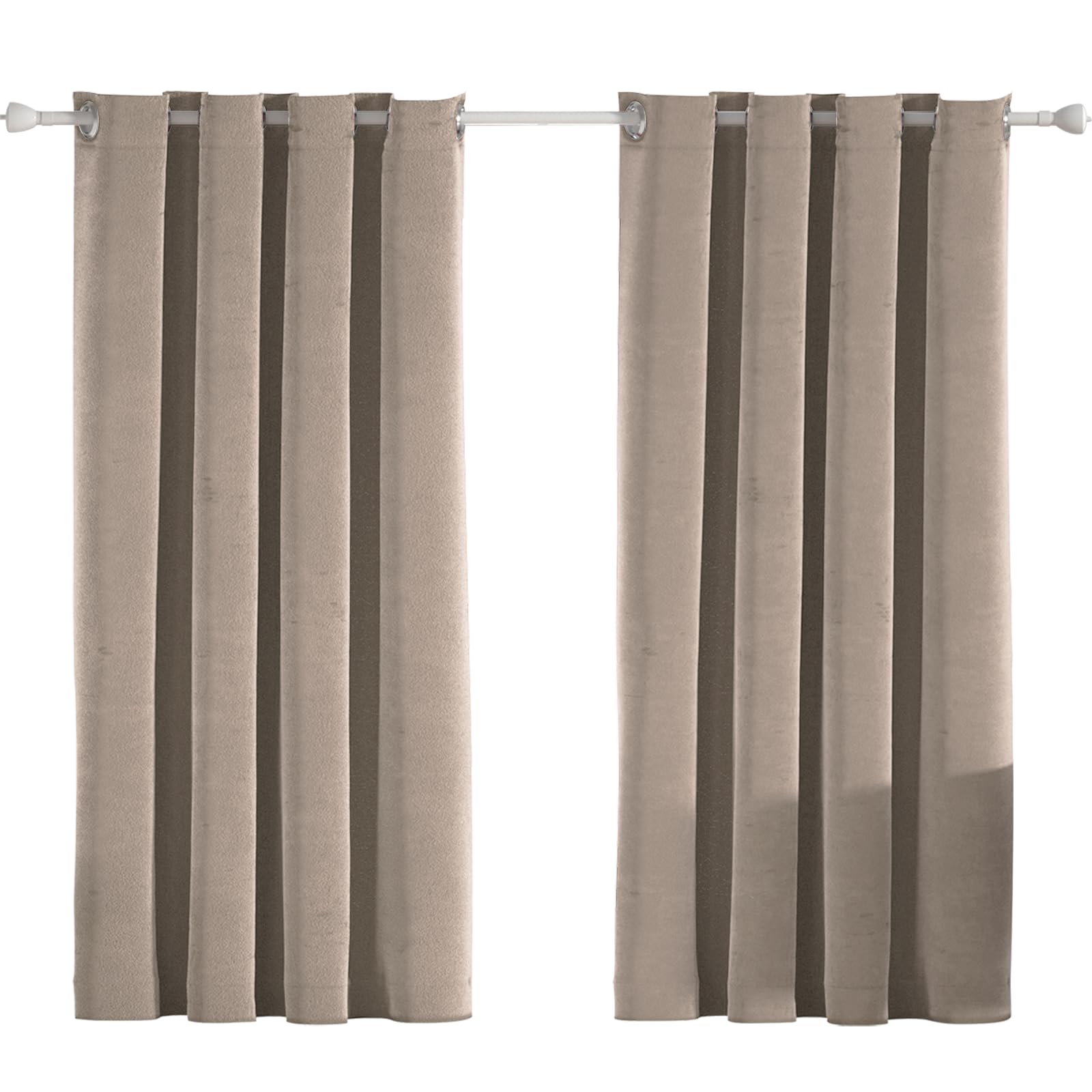 Ystyle Cortinas Terciopelo Salon 2 Piezas, Cortinas 100% Opacas, 140×145cm, Cortinas Termicas Aislantes Frio Y Calor, Blackout Cortinas Dormitorio, Cortina Acustica con Trabillas, Camel Global Recycled Standard Global Recycled Standard Global Recycled Standard