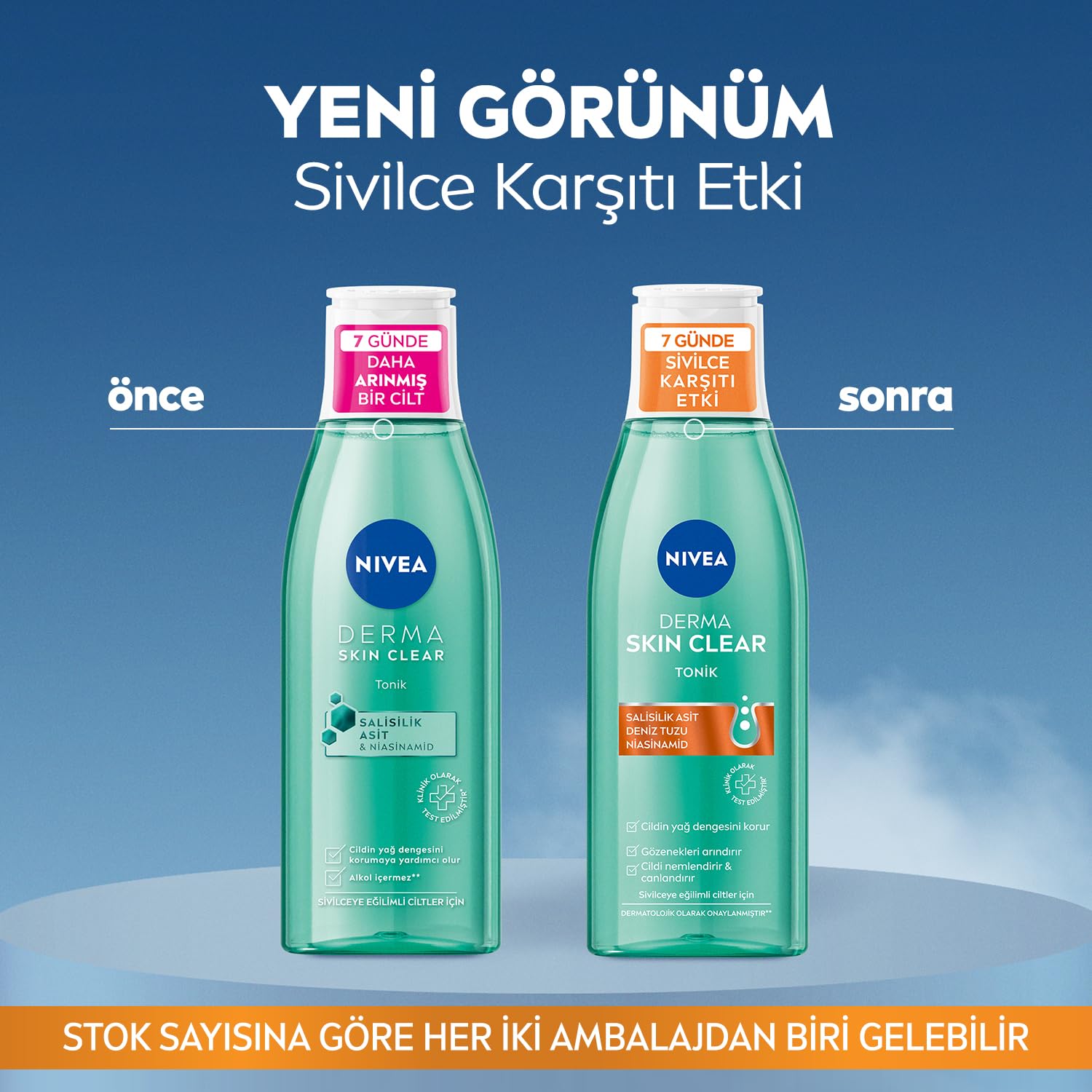 NIVEA Derma Skin Clear Sivilce Karşıtı Tonik 200ml,Gözenek Arındırıcı,Cildin Yağ Dengesini Korur,Nemlendirir,Salisilik Asit (BHA) Deniz Tuzu, Niasinamid,Sivilceye Eğilimli Ciltler