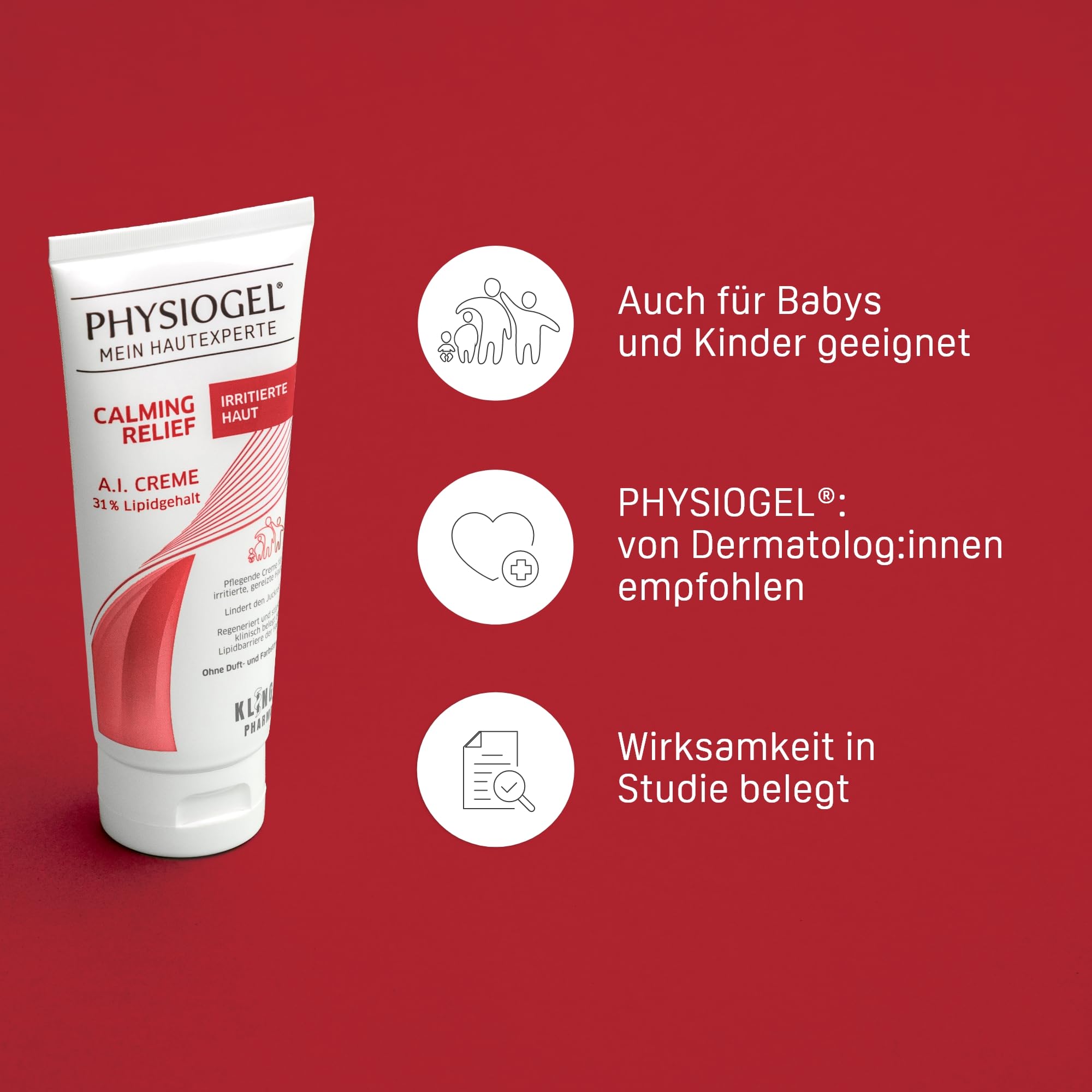 PHYSIOGEL Calming Relief A.I. Creme 100 ml - beruhigende Hautcreme für empfindliche Haut - regenerierende Körpercreme bei Juckreiz und Reizungen der Haut