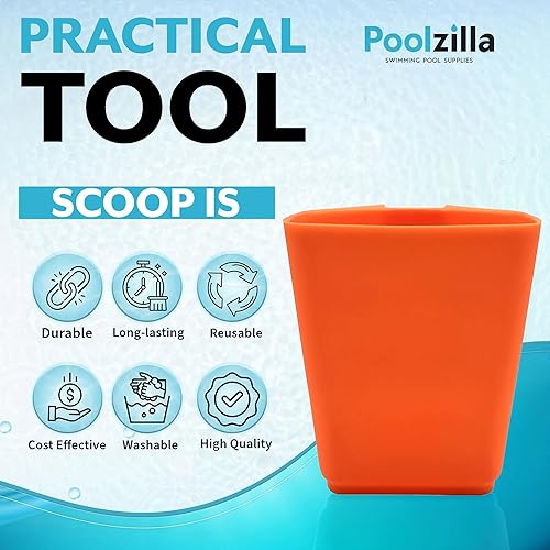 Miniatura 3 de Poolzilla Paquete de 2 cucharas químicas, medidas 6" x 5.4", puede contener (1 litro2 libras) de sustancia