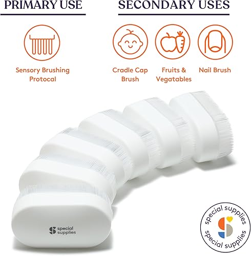 Vista 11 de Special Supplies Cepillo de terapia sensorial para cepillado ocupacional y sensorial, herramientas estimulantes y calmantes para niños y adultos
